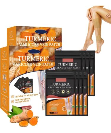 DAPANGGE Turmeric Varicose Vein Patch Turmeric Varicose Vein Patches Varicose Veins Patch Relief Varicose Veins Treatment Patch Naturally Relieves Varicose Veins in Legs and Spiders Two Boxes