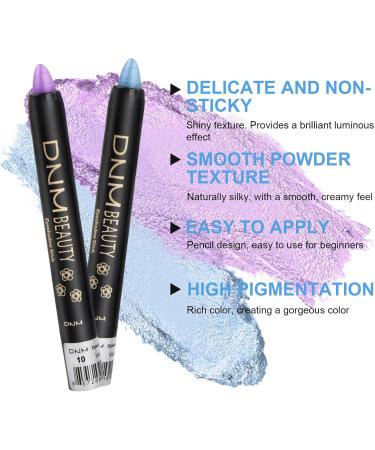  Azonelife Shimmer Waterproof Eyeshadow Pencil Eye Shadow Stick Shimmer Pen Highlighting Eyeshadow Pencil Soft Pencil Create Glitter Eye Makeup Easy to Use (Sky Blue) - Buy Online on GoSupps.com