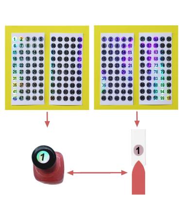 WORKIRO 100-Piece Nail Display Set with Ring & Number Stickers Transparent Almond Nail Tips for Art & Color Presentation - Buy Online on GoSupps.com