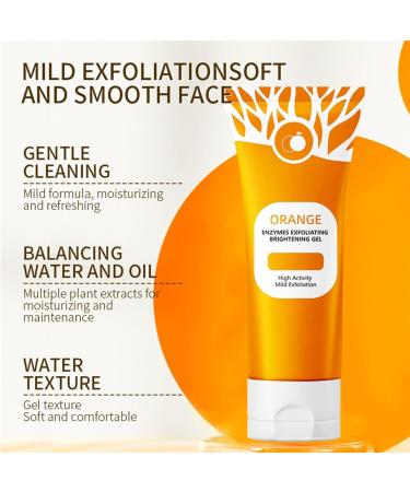  Explcior Orange Exfoliating Gel Natural Gentle Exfoliating Orange for Face Facial Scrub Cleanser Brightening Scrub Gel for Face and Body Deep Pore Cleansing (3 pcs) - Buy Online on GoSupps.com