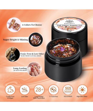 Buy BORN PRETTY Glitter Gel Nail Polish Kit - Sparkly Silver & Gold Soak Off UV Gel for Stunning Nail Art | International Shipping - Buy Online on GoSupps.com