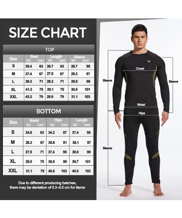 UNIQUEBELLA Men's Thermal Underwear Set - Fleece Sweat Quick Drying Base Layer - Black XX-Large - Buy Online on GoSupps.com