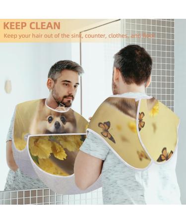 Dog Flower Butterfly Beard Bib Apron - Hair Catcher for Men Shaving | Perfect Gifts for Dad | Suction Cups Included - Buy Online on GoSupps.com