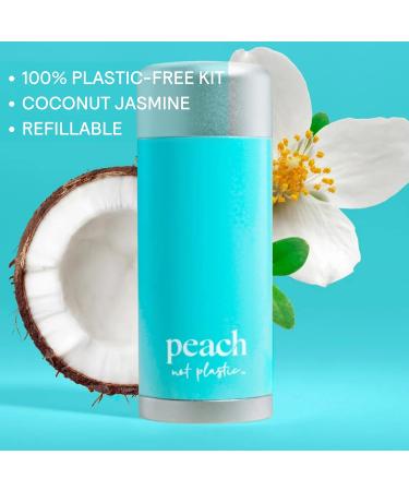 Peach Not Plastic Deodorant Stick Refill | Aluminum Free | 48 Hour Protection | Coconut Jasmine Scent | Vegan Cruelty Free | 1.78 oz - Buy Online on GoSupps.com
