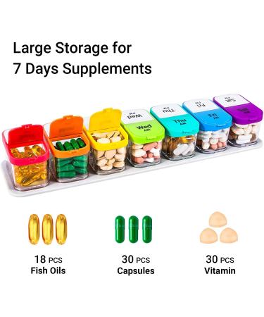Daviky Smart XL 7 Day Pill Organizer - Weekly AM PM Pill Cases - Large Pill Box Holder for Twice a Day Medication - Buy Online on GoSupps.com