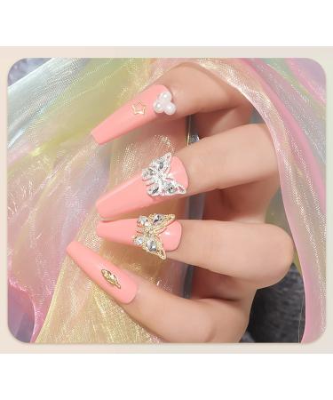 10 PCS 3D Metal Butterfly Nail Charms with Diamonds - Gold/Silver Rhinestone Nail Art Decoration - DIY Alloy Jewelry Accessories - Buy Online on GoSupps.com