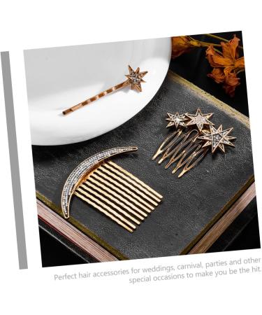 DOITOOL Star Hair Barrettes 1 Set Star Moon Hairpin Metal Bridesmaids Comb Headwear for Women Rhinestone Hair Clips Hair Jewelry Crystal Decor Moon Decorations Tiara Alloy Hair Comb - Buy Online on GoSupps.com