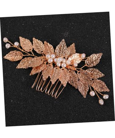 FRCOLOR Leaf Pearl Hair Comb Wedding Hair Accessories for Brides hair toppers for women accessories for women bridal headband bride hair comb bridal headdress abs manual Miss clip - Buy Online on GoSupps.com