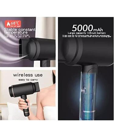 Wireless Rechargeable Hair Dryer Foldable Travel Hair Dryer Mini USB Hot/Cold Air Hair Dryer for Women Kids Camping Beaches Black Constructive23 - Buy Online on GoSupps.com