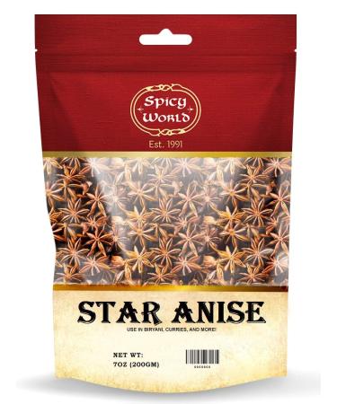 Spicy World Star Anise Pods 7 Ounce Bag - Product of India & All Natural 7 Ounce (Pack of 1)