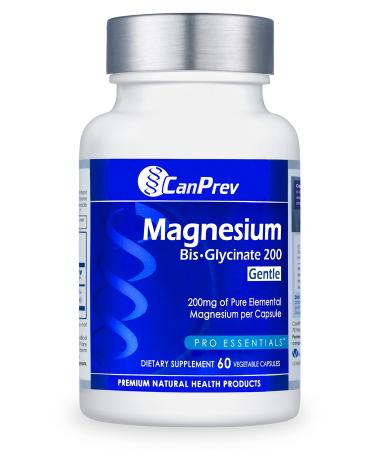 CanPrev Magnesium Bisglycinate Capsules (200 mg) - High Absorption Bisglycinate Magnesium Supplement for Women & Men - Magnesium Pills for Rest - Magnesium Glycinate Chelate Supplement 60 Capsules