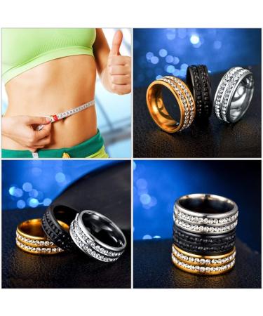 WaNana Fashion Titanium Steel Double-Row Drill Ring Micro Magnetic Weight Loss Ring Fat Burning Slimming Finger Ring Slim Tools Slimming Product Silver 8 - Buy Online on GoSupps.com