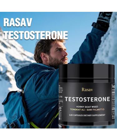 Rasav Horny Goat Weed and Tongkat Ali Supplement for Men, Testosterone Booster Supplement for Men, Male Enhancing Supplements, Supports Muscle Growth, Strength, Energy and Stamina, 120 Capsules - Buy Online on GoSupps.com