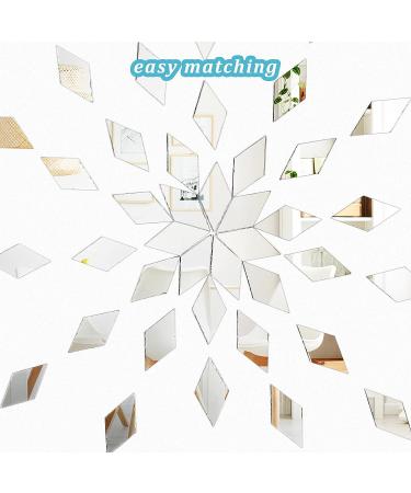 Geiserailie Diamond Shape Mirror Mosaic Tile Small Rhombus Mirror Mini Craft Mirror Rhombus Glass Mirror Tile DIY Mini Size Mirror for Art Wall Door Home Decorations (300 Pieces) - Buy Online on GoSupps.com