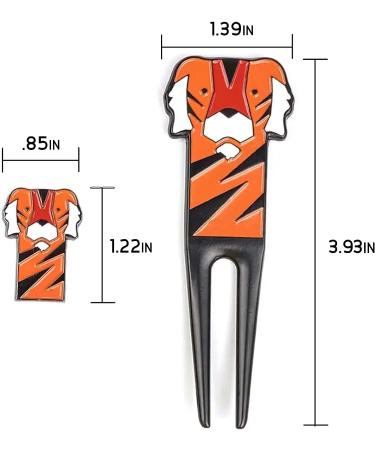 Sharkskinzz Tiger Divot Tool and Ball Marker Gift Set - Golf Ball Mark Repair Tool and Ball Marker Combo - Buy Online on GoSupps.com