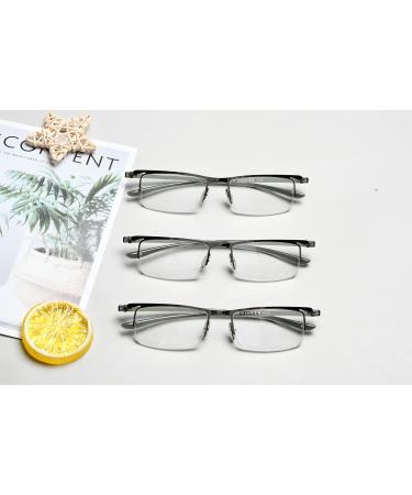 Eyekepper 3 Pack Lightweight Half Rim Reading Glasses for Men & Women - Gunmetal +1.00 | International Shipping Available - Buy Online on GoSupps.com