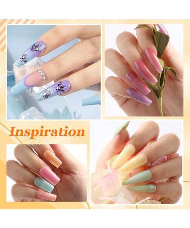 Lavender Violets 25 Pcs Gel Nail Polish Jelly desserts Colours Semi-glittery Blooming Gel Base Coat Glossy n Matte Top Coat Dotting Drawing Nail Brush Manicure Soak Off UV LED Varnish C408 - Buy Online on GoSupps.com