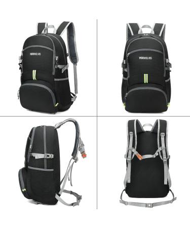 WEREWOLVES 35L Lightweight Hiking Backpack - Ultralight Foldable Water Resistant Daypack for Outdoor Sports and Travel - Black 35L - Buy Online on GoSupps.com