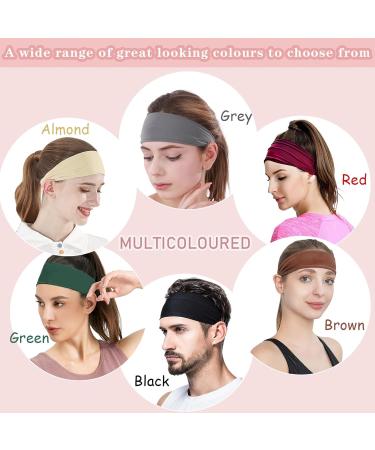 KEYRI 6 Pieces Women Girls Hair Band Wide Headbands Colourful Unisex Headbands Fashion Knotted Head Band Elastic Hairband One Size Hair Accessories for Doing Workout Yoga Makeup Running Gym (Colour) - Buy Online on GoSupps.com