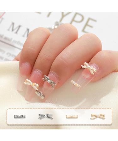 3D Bow Nail Charms 40PCS Gold Silver Bow Tie Pearl Nail Art Charms Nail Rhinestones Gems Nail Art Bows for Nail Art Design Decorations DIY Crafts Jewelry Accessories (Pattern C) - Buy Online on GoSupps.com