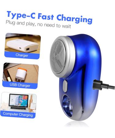 Beaupretty Mini Portable Electric Razor - Travel Shaver & Beard Trimmer USB Rechargeable for Men - Compact & Convenient for Home & Car - Blue - Buy Online on GoSupps.com