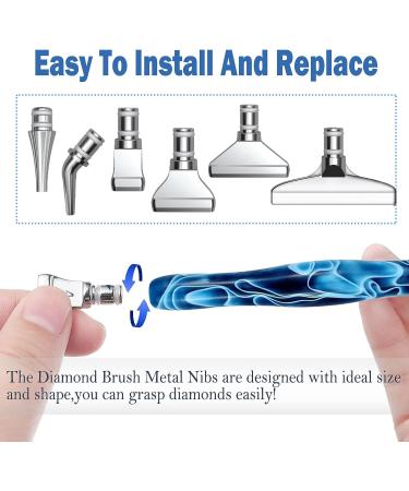 14PCS Diamond Painting Pen Set | Stainless Steel Metal Tips | Ergonomic Design | Comfort Grip & Faster Drilling | Includes 6 Glue Clay | Blue - Buy Online on GoSupps.com