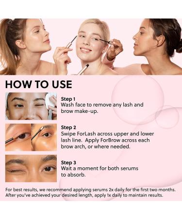 ForChics ForLash & ForBrow Growth Serum Bundle - Fuller Eyelashes & Eyebrows | Organic & Vegan Formula - 0.10 fl. oz/3ml - Buy Online on GoSupps.com