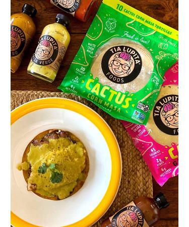 Tia Lupita Cactus Corn Tortillas 30 Calories Each | 3 Packs x 10 Tortillas - Low Carb, High Fiber, Keto, Gluten Free, Non GMO - Healthy Superfood Alternative for Kids & Adults - Buy Online on GoSupps.com