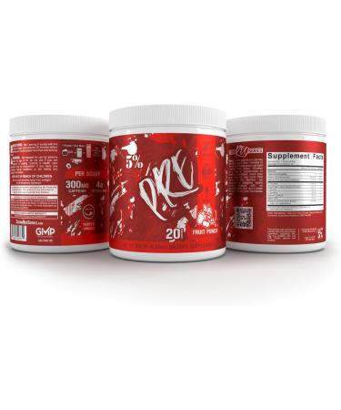 5% Nutrition Code Red Series Pre Workout Powder for Men & Women | Energy Pump Power Protein Synthesis & Focus | 300mg Caffeine L-Citrulline Glycerol Taurine Alpha GPC Huperzine (Fruit Punch) - Buy Online on GoSupps.com