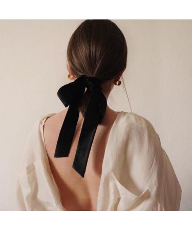 School Hair Streamer Hair Bobbles Girls Hair Accessories Ponios Ponytail Holder For Curly Hair And Thick Hair Black Hair Bows with Band For Outfit Uniform (A) - Buy Online on GoSupps.com