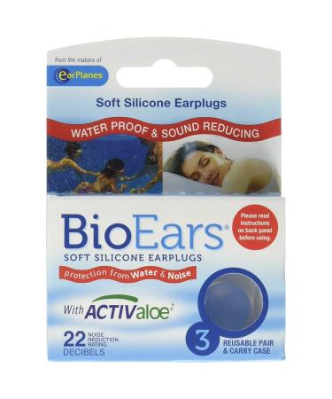 Bio Ears Soft Silicone Earplugs Water & Noise Protection with Activ Aloe - 3 Pairs 50 g - Buy Online on GoSupps.com