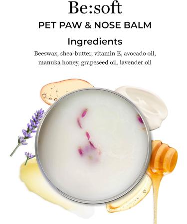 Be:soft - Paw and Nose Balm for Pets Intense Moisturiser Tested on Humans Natural Grooming Care with Shea Butter Beeswax Vitamin E Manuka Honey and more - Be:Loved (250g) - Buy Online on GoSupps.com