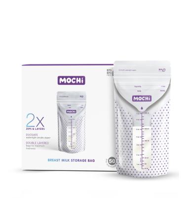 Mochi breast milk bag for freezing sterile density & bpa-free milk storage bag for breastfeeding mothers keep breast milk- 50 pieces