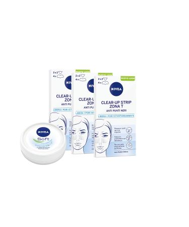 Nivea Clear-up strips zone t patch blackhead in the pack of 3 x 6 cerotti anti-make-up plaster facial cleaning patch with soft mini 110 g