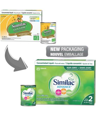 Similac Advance Step 2 Non-GMO Baby Formula Concentrated Liquid 12 x 385 mL 6-24 Months - Buy Online on GoSupps.com