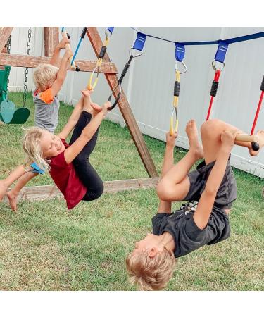 Ninja Rings Playground Equipment for Kids - 6 Pack Monkey Climbing Obstacle Rings (Red) - Buy Online on GoSupps.com