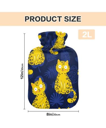 Mnsruu Cartoon Cat Hot Water Bottle 2L - Soft Cover - Perfect Gift for Women & Kids - Ideal for Christmas - Buy Online on GoSupps.com
