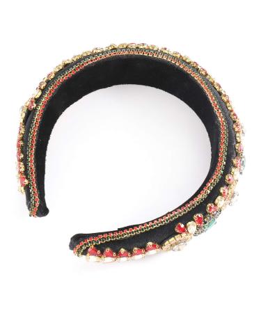 Padded Rhinestone Headband - Crystal Velvet Wide Hairband for Women and Girls - Buy Online on GoSupps.com