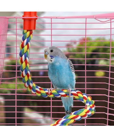 Bird Perch Cage Rope for Parrots Parakeets & Cockatiels | Comfortable & Colorful 80 cm Long with Plastic Nuts - Buy Online on GoSupps.com