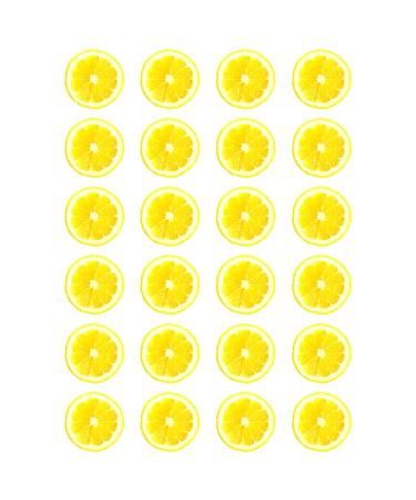 24 x Lemon Slice Edible Wafer or Icing Cupcake Toppers Fun Citrus Fruit Themed Party Cake Decorations Perfect For Brownies Cookies Muffins & More! (Edible Wafer Card)