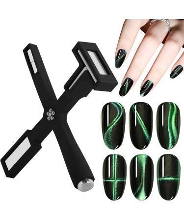 Kuxiptin Cat Eye Magnet Cat Eye Magnet for Nails | 5 in 1 Strong Suction Cat Eye Nail Magnets Multifunction Nail Salon Art Tools for Beginners Black - Buy Online on GoSupps.com