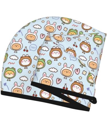 Cute Animals Face Microfiber Hair Towel | Soft Absorbent Hair Wrap for All Hair Types | Quick Dry Coral Velvet Cap - Buy Online on GoSupps.com