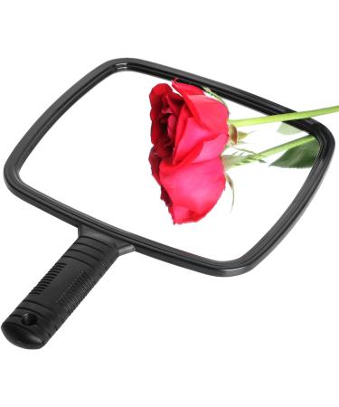 TRIXES Handheld Salon Hairdresser Mirror - Wide Angle 20x17.5cm - Black - Buy Online on GoSupps.com