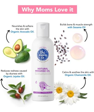 Natural Baby Massage Oil - The Moms Co. | 10 Oils Hypoallergenic Safe & Gentle - 200 ml - Buy Online on GoSupps.com