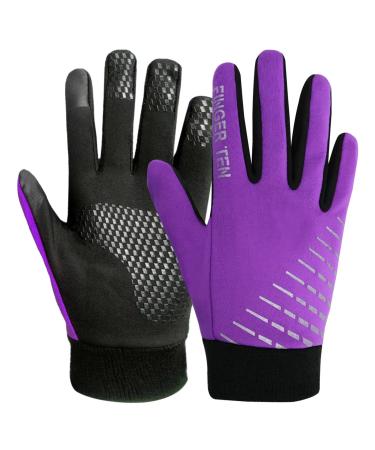 Lovmead winter gloves children bike boys girl touchscreen winter gloves slippery windproof bicycle gloves for cycling football skiing winter sports outdoor xs violet