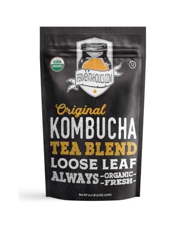 Fermentaholics USDA Certified Organic Kombucha Tea Blend 8 oz | Makes 22 Gallons | Kosher Certified | Organic Black and Green Tea Blend | Loose Leaf 8 Ounce (Pack of 1)