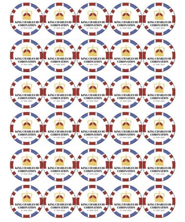 30 King Charles III Roayl Family Coronation Cupcake Toppers Edible Wafer Paper Fairy Cake Toppers Birthday Cakes Decorations