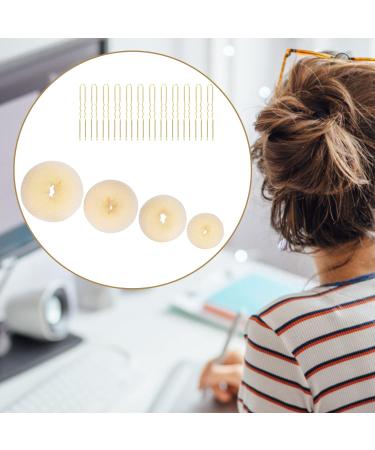 4pcs Hair Donut Hair Bun Shaper Set 4 Size Beige Donut Bun Maker With 12 Golden Bobby Pins Blonde Doughnut Bun Hair Accessories Bun Shaper for Dancer Ballet Girls Women Extra-large Large Medium Small - Buy Online on GoSupps.com