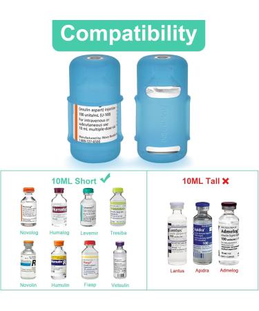 2-Pack Insulin Vial Protector Case for 10ML Short Vials - Anti-Break Sleeve for Novolog Humalog Humulin - Ideal for Diabetic Travel - Blue & Green - Buy Online on GoSupps.com