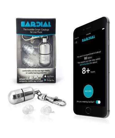 EarDial HiFi Earplugs - Invisible Hearing Protection for Concerts Music Festivals Musicians Motorcycles and other Discreet Comfortable High Fidelity Noise Reduction. With Compact Case and App